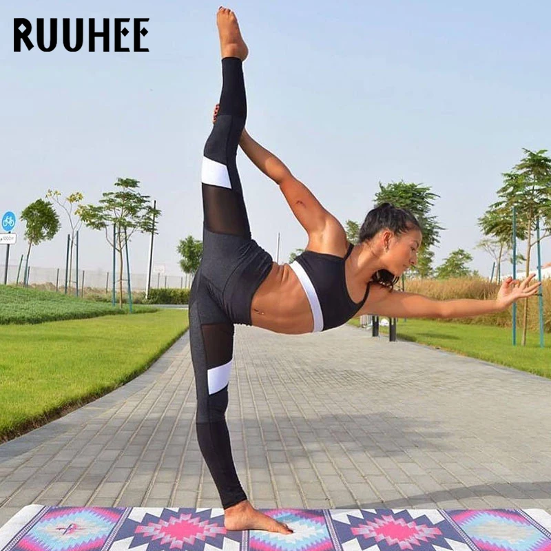 RUUHEE новые Обтягивающие Леггинсы спортивные женские штаны для фитнеса или йоги Высокая талия тренировки тренажерный зал Леггинсы Спортивная тонкая пуш-ап леггинсы
