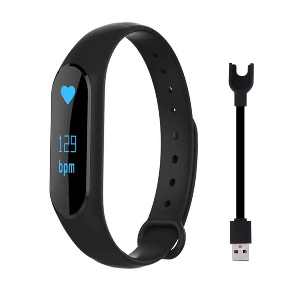 

Sports Smart Wristband Heart rate monitor OLED Bluetooth Smart Wrist Band Activity Sleep Tracker Smartband for iOS Android Phone