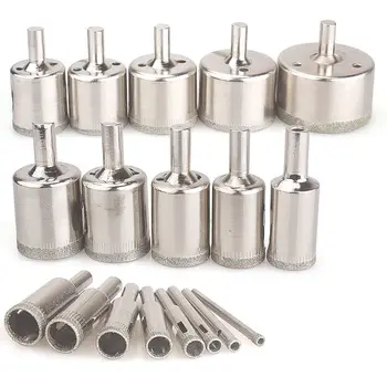 

Diamond Drill Bits,18Pcs Diamond Hole Saws Hollow Core Drill Bits Set Remover Tools for Glass,Ceramics,Porcelain,Ceramic Tile,4-