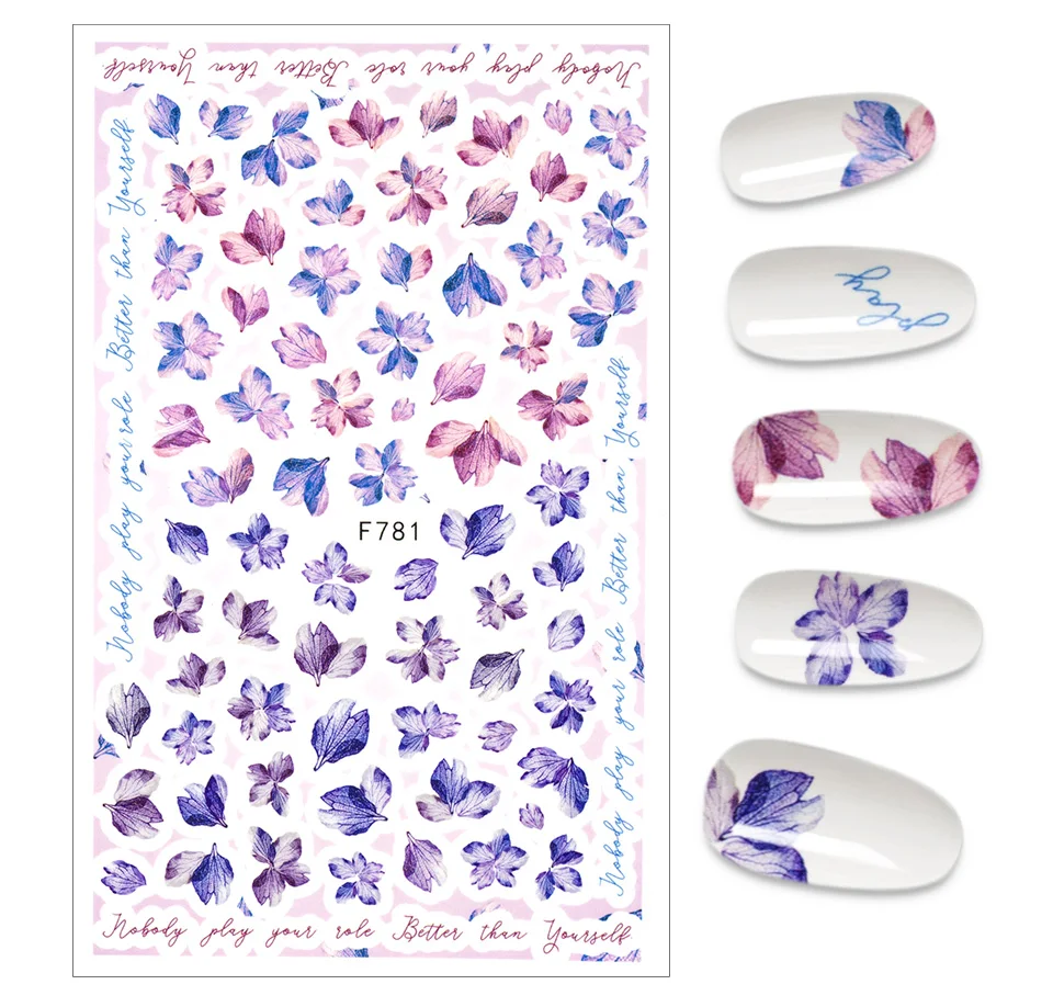 Stickers Nail Art - Décalcomanies Fleurs Arabesques Roses, Pour Ongles, Neuf Sans Marque
