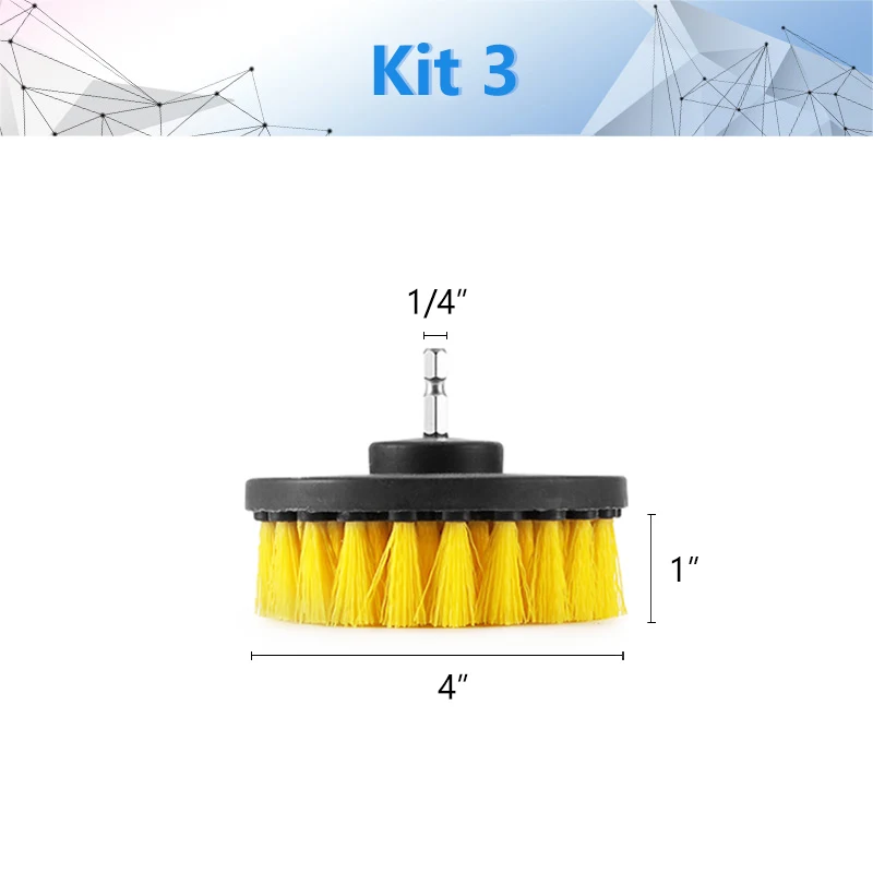 NEWONE 2/3. 5/4 дюймовая электрическая щетка для дрели, скруббер, желтый, средняя жесткость, щетина для ванной и душа, не царапается - Цвет: 4 inch