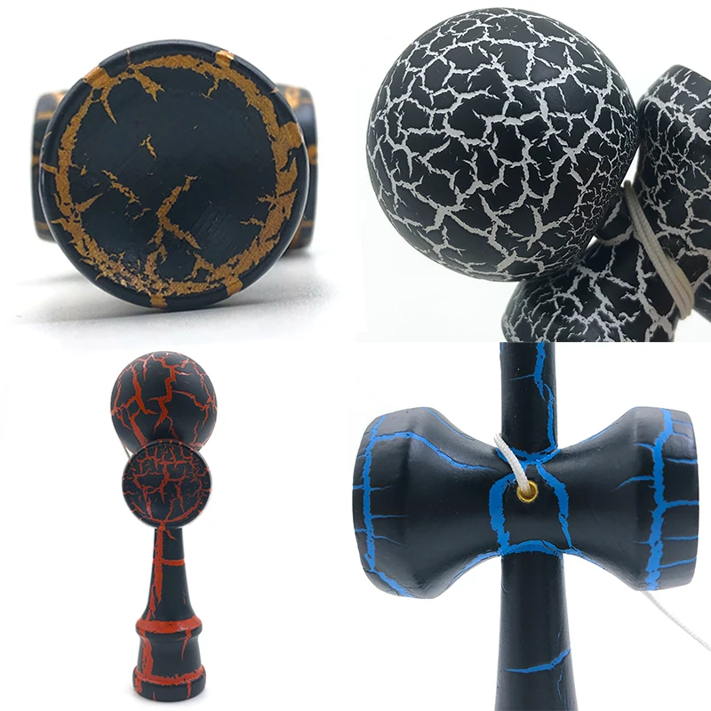 Best 12CM Mini Kendama Wooden Toys Crack Color PU Paint Outdoor Skillful Juggling Ball stress ball For C