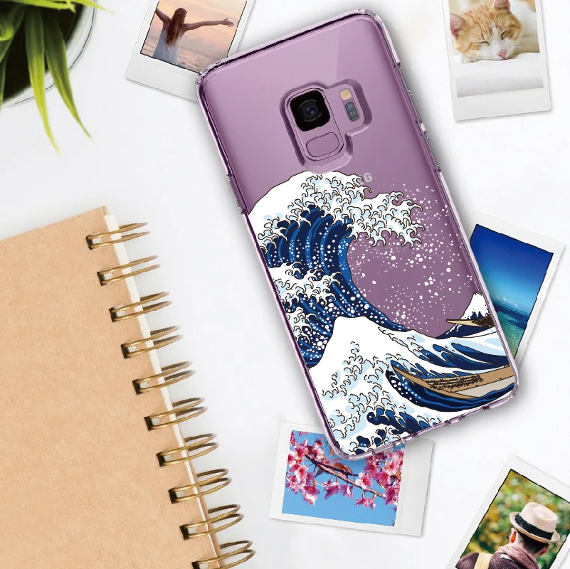 Большая волна канагава для samsung Galaxy Note 8, 9, 10, A7 A8 S8 S9 S10 Plus мягкий TPU Crystal тонкий защитный прозрачный чехол|Специальные чехлы| | АлиЭкспресс