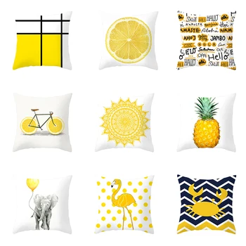 

Geometric Animal White printed Pillow Case Nordic Cushion Pillowcase Polyester Throw Pillow Cover Sofa Home Decor 45*45cm TPR174