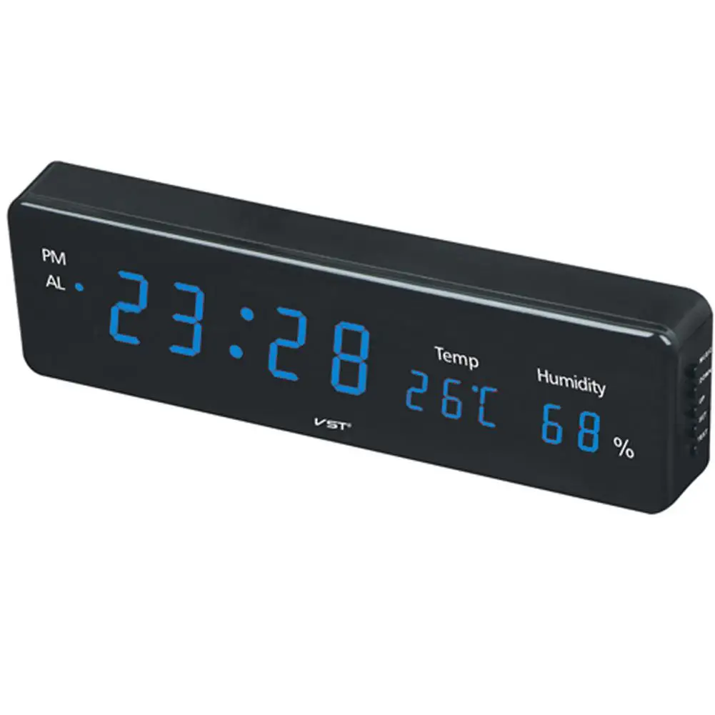 

TPFOCUS Electronic LED Alarm Clock Wall Clock Digital Snooze Table Clock Large Time Temperature Display Home Decoration Clock
