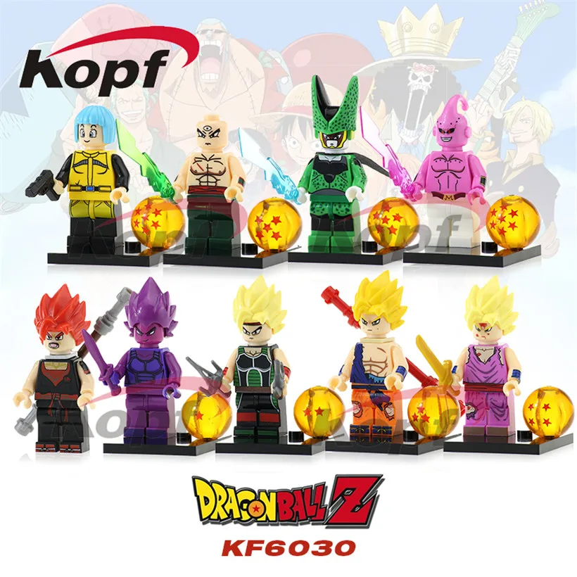 

Building Blocks Dragon Ball Z Bricks Goku Vegeta Perfect Cell Majin Buu Gohan Bulma Tien Shin Han Figures Children Toys KF6030