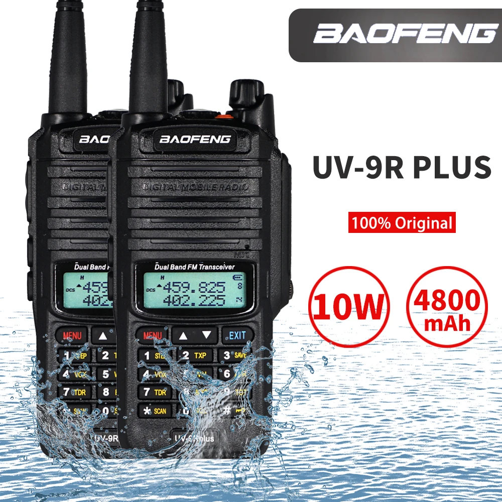 IP67 Водонепроницаемый Baofeng UV-9R Plus двухдиапазонный двухсторонний радиоприемник 10 Вт UHF VHF UV 9R портативный CB Ham радиоприемники КВ трансивер