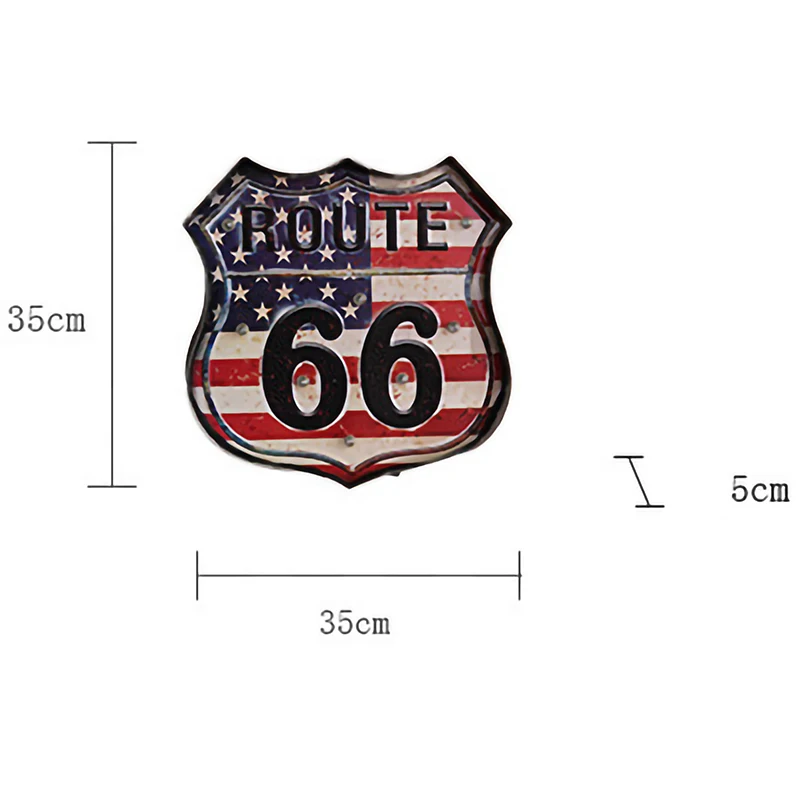 Route 66 Led винтажные вывески для паба бара украшения светодиодная металлическая