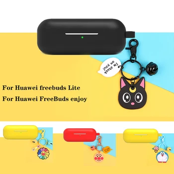 

Fashion sunflower keychain Headset silicon case For Huawei freebuds Lite For Huawei FreeBuds enjoy cartoon Earphone case funda