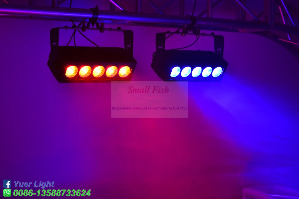 2 шт./лот музыкальный звуковой активации лампы 5x20 Вт Водонепроницаемый светодиодный RGB 3IN1 светильники размытого света DMX512 светодиодный