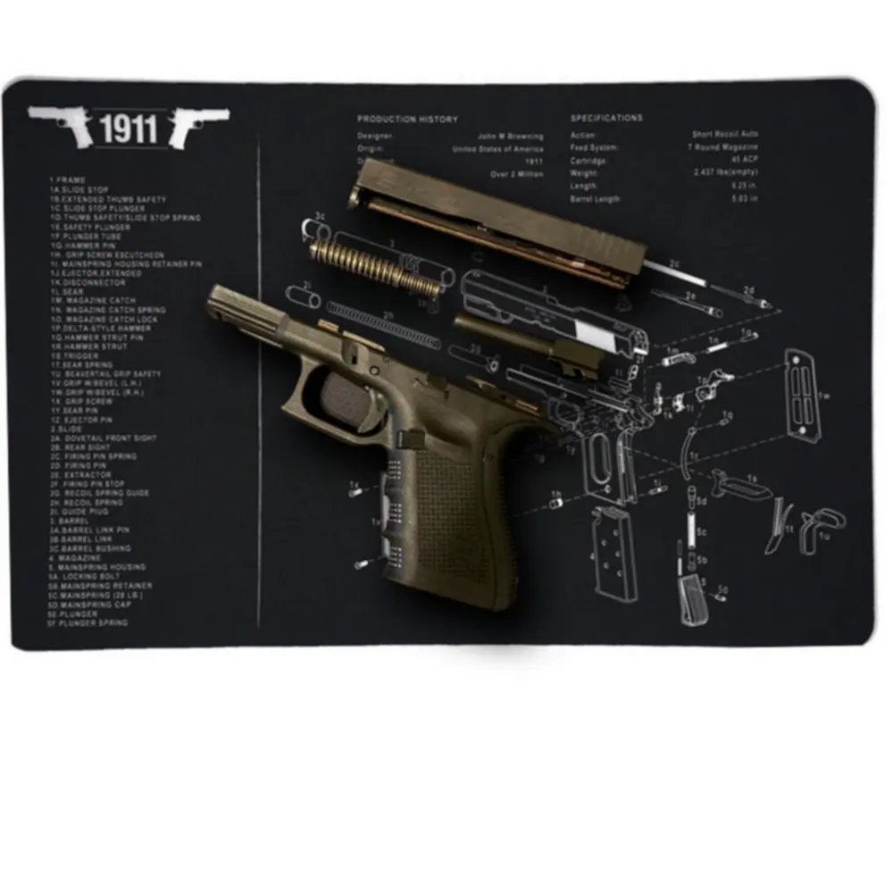 Пистолет очищающий коврик, подушка патчи Gunsmith Armorer скамейка для Glock 17 19 1911 Sig sauer P226 P229 Спрингфилд XD штифт углеродная Scra