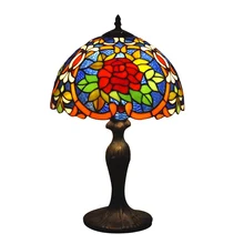 Настольная лампа, Настольный светильник, Витражная лампа, абажур, флора, синий, 12 дюймов, абажур для гостиной, для украшения кофейной комнаты