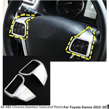 

Highest-Level Detector Cover ABS Chrome Steering Wheel Switch Inner Kit Trim Lamp Frame 2pcs For Toyota Sienna 2015 2016 2017