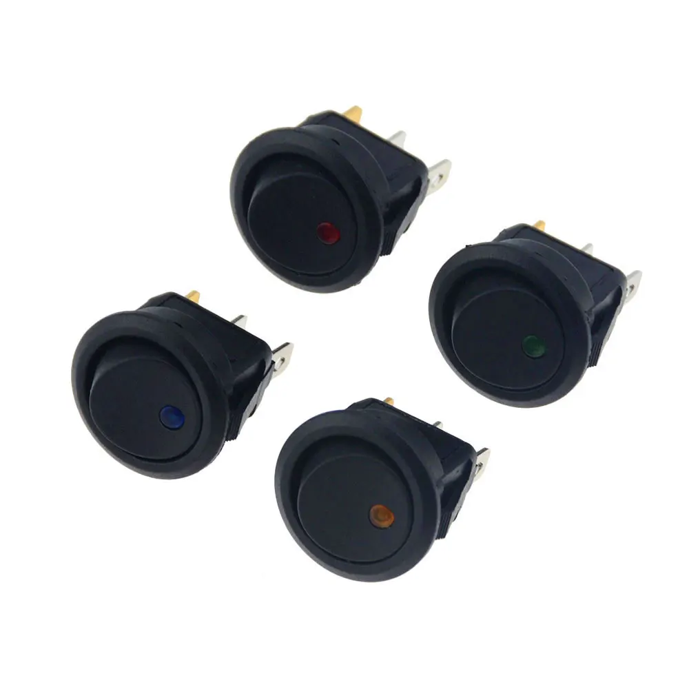 

1PCS Car 12V 3 Pin Round Rocker Dot Boat LED Light Toggle Switch ON/OFF SPST