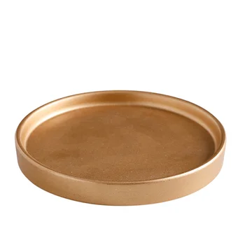 

2PCS 11.5x11.5x1.5cm Flowerpot Drip Tray Ceramic Cement Design Flowerpot Base Tray for Garden Balcony (Grey)