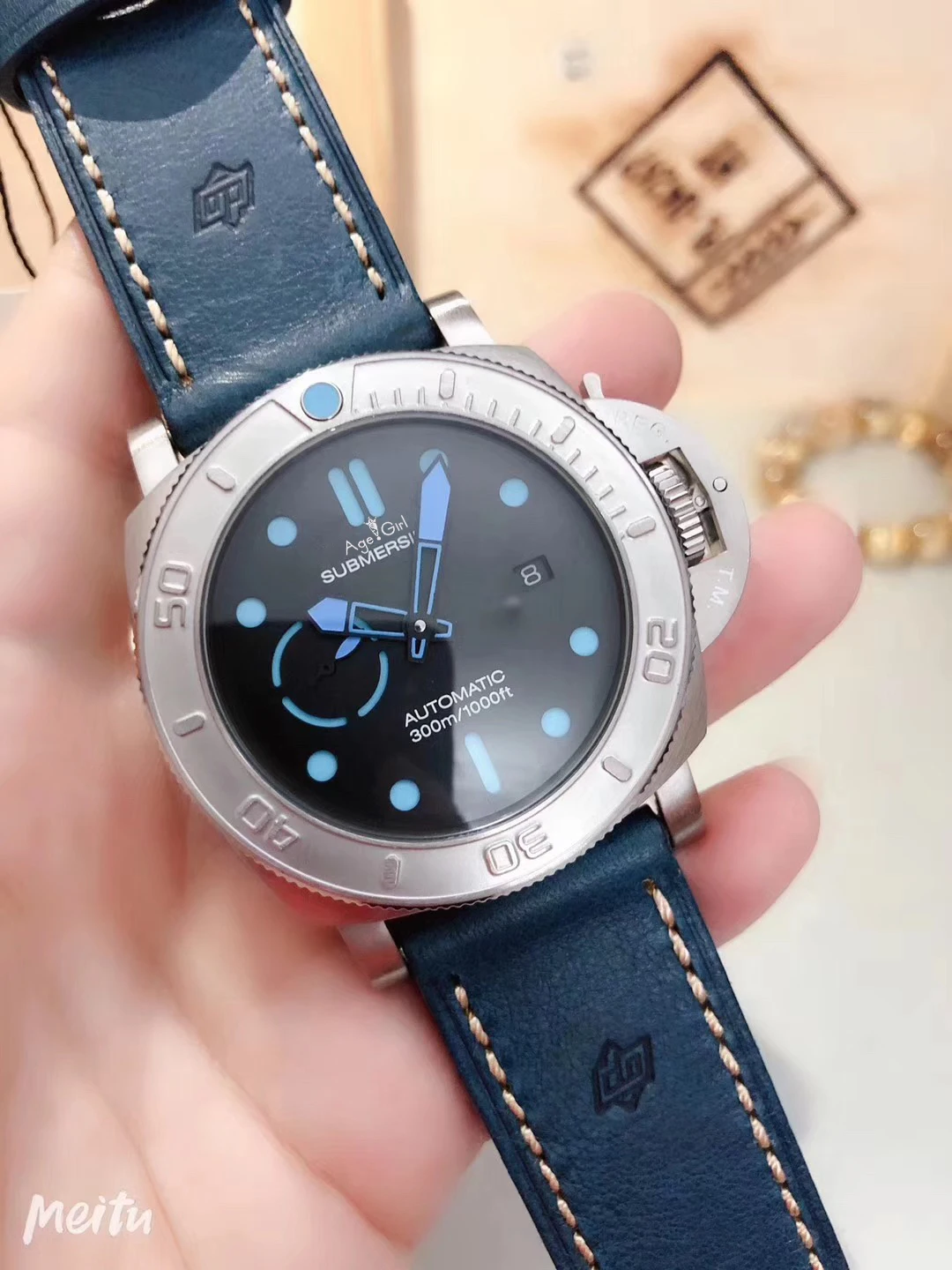 

Luxury Brand New Men Automatic Mechanical Sapphire Stainless Steel Eco Titanium Black Rubber Leather Matte Bezel Luminous Watch