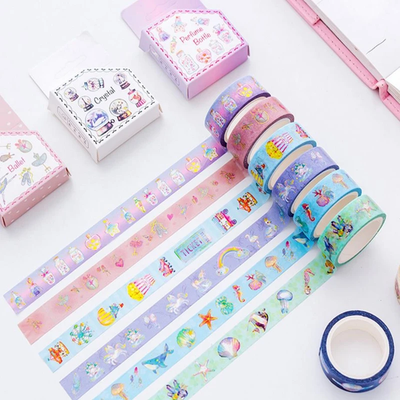

1pcs/lot Cartoon Kawaii Ocean/Unicorn Washi Tape Adhesive Tape DIY Scrapbooking Sticker Label Masking Tape School Office Supply