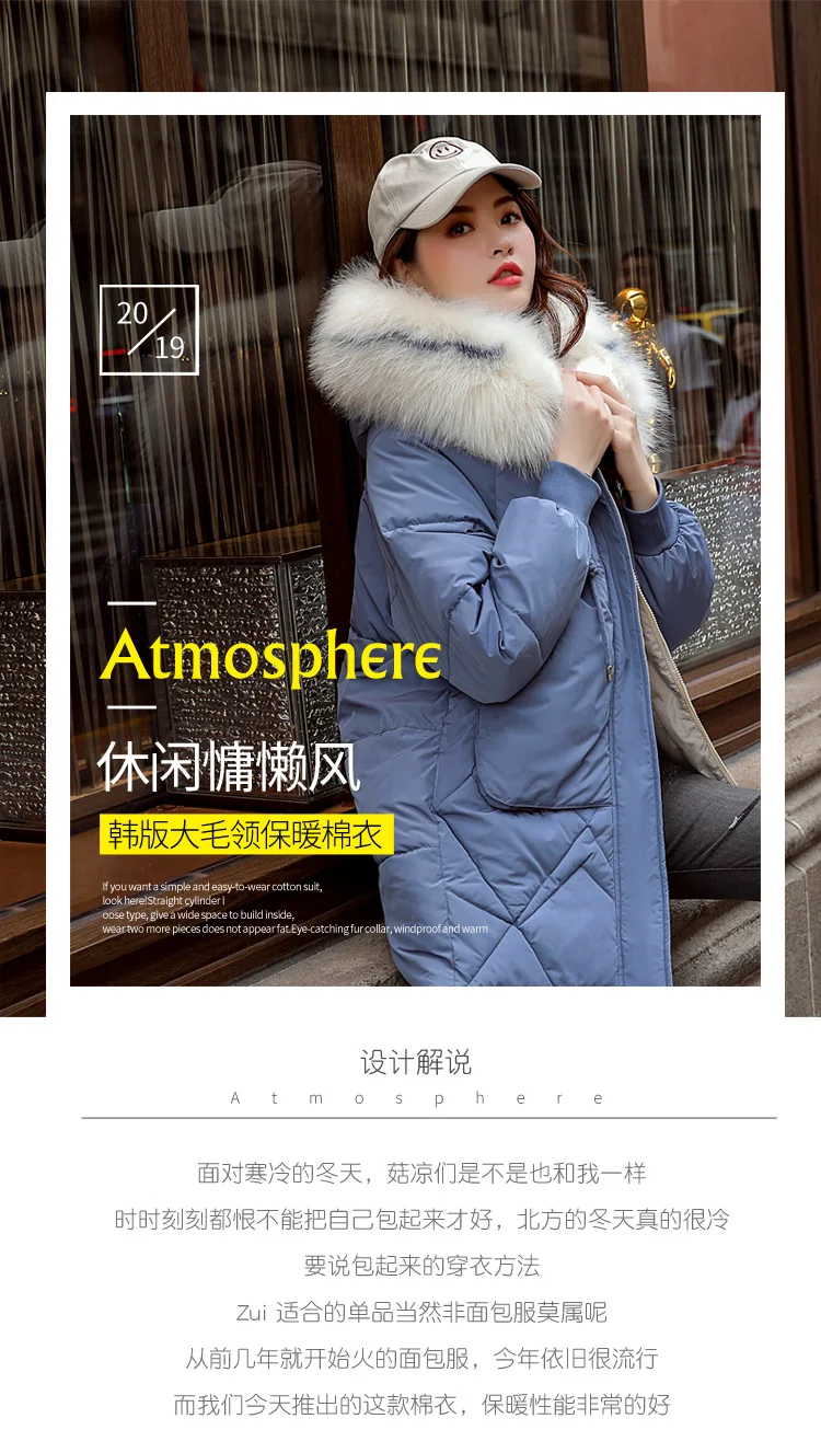 Photo Shoot 19 New Style down Feather Women's Korean-style Dongdaemun Loose-Fit BF Students Cotton-padded Clothes INS Hong Kong