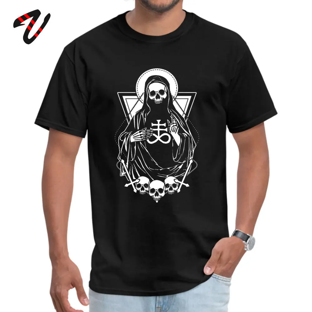 Cheap Comics Crazy Short Sleeve _black T Shirt Summer Round Collar 100% Cotton Fabric Tees for Men Top T-shirts Summer 190705GRIM - the macabre saint of Death black