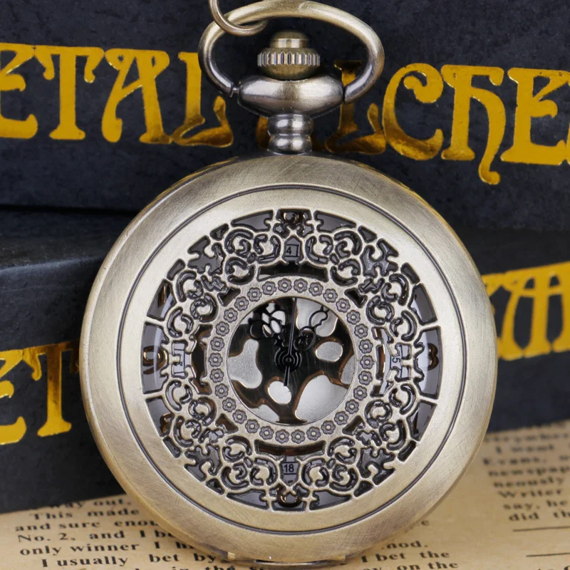 Steampunk Hollow Pattern Design Quartz Pocket Watch Classic Style Men Women Necklace Pendant Gift | Наручные часы