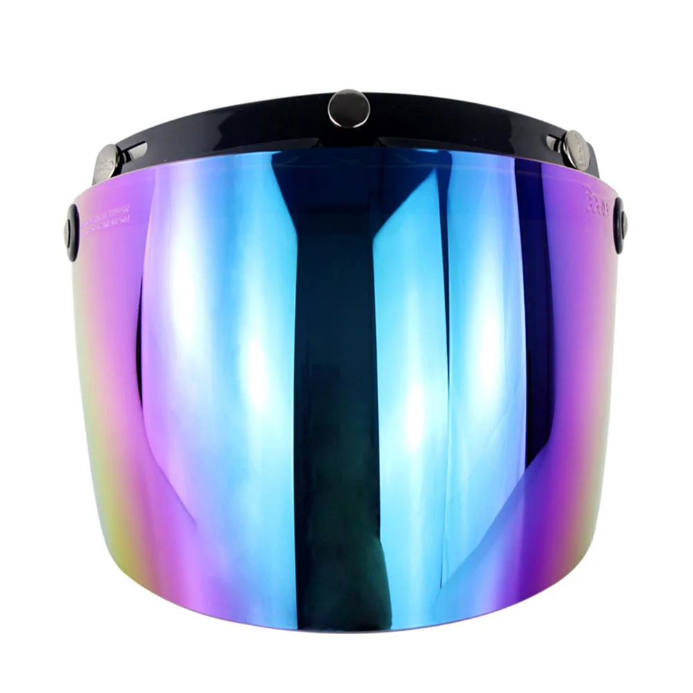 Multicolored Windproof 3-Snap Visor Lens Shield for Motorcycle Helmets Flip Up Down C44 - Цвет: Multicolored