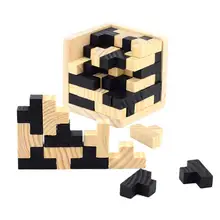 Blocs de construction en bois en forme de T, 54 pièces, puzzle 3D, Luban Lock, jouets éducatifs