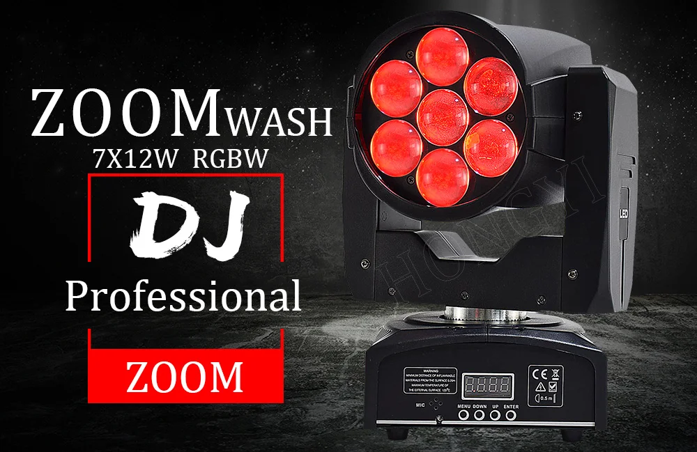 DMX контроль bee-eye zoom moving head светильник 7x12 Вт эффект промывки луча для свадьбы dj светильник ing 4 шт./лот