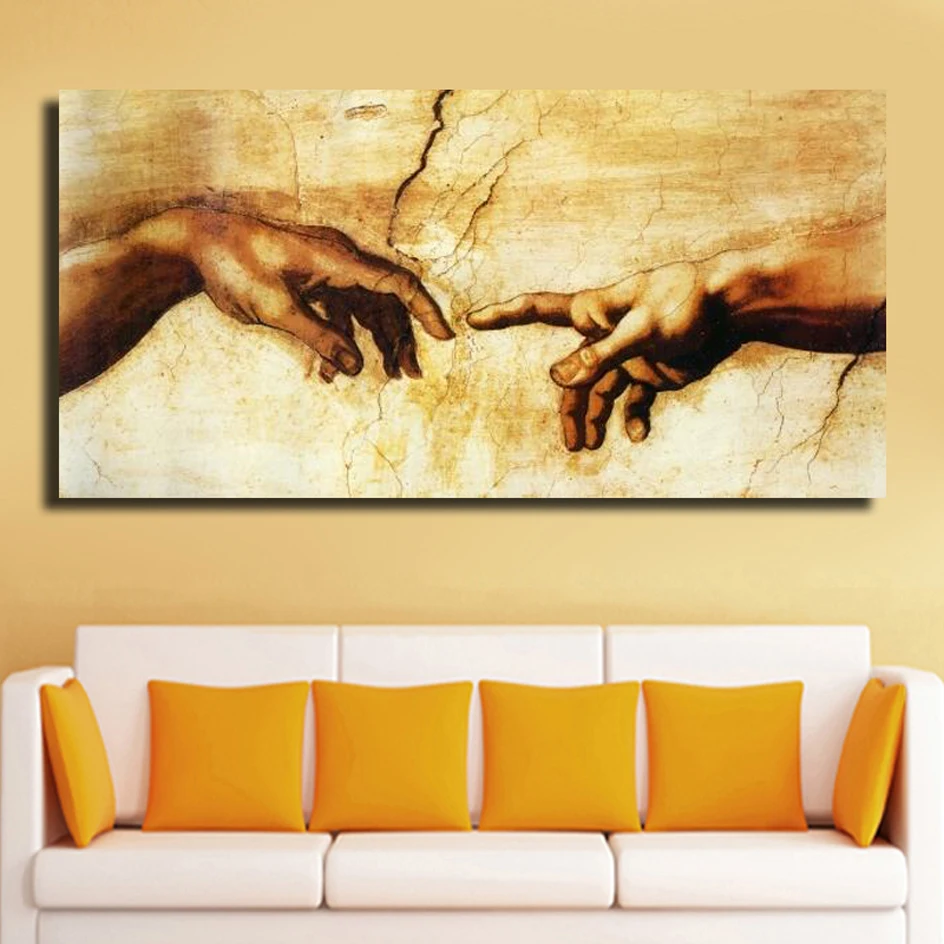 

Canvas Prints famous oil painting (Creation of Adam) by Michelangelo giclee print on canvas christmas decorations for home
