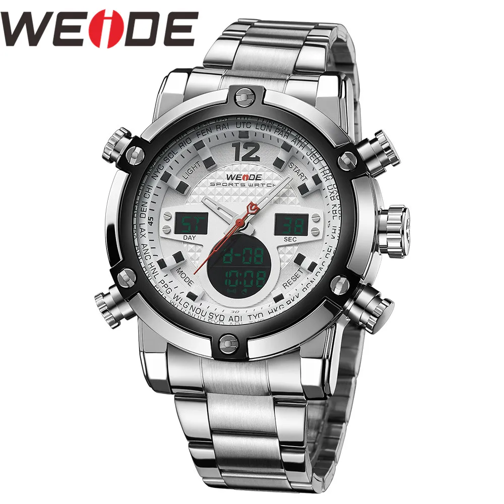 

Relojes Para Hombre WEIDE Fashion Men Watches Brand Luxury Watch Men Stainless Steel Wristwatch for Men Quartz Sport Male Clock