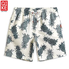 QIKE Мужской купальный костюм с рисунком ананаса, быстросохнущие шорты для серфинга, пляжные шорты в сеточку