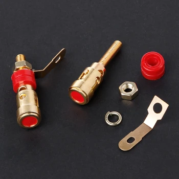 

10PCS Brass Speaker Binding Post Spring Loaded Press Subwoofer Basket Terminal WXTC