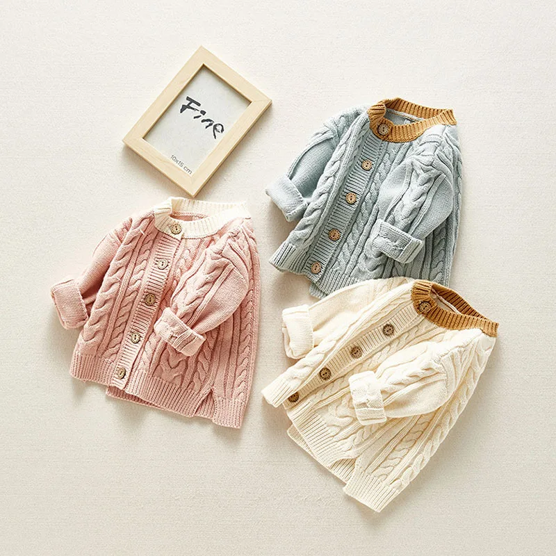 Г. Весенний свитер для новорожденных мальчиков и девочек, пальто брендовый Хлопковый вязаный однотонный кардиган, куртка на пуговицах верхняя одежда для маленьких мальчиков и девочек, топы