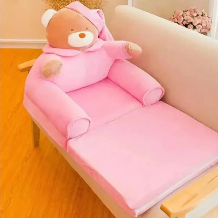 Мягкое мягкое сидение в виде животных, диван для младенцев, обучающийся сидению, удобное кресло для детей, подарки на день рождения и Рождество - Цвет: pink teddy bear