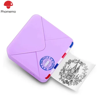 

Phomemo M02S Photo Pocket Printer 300 dpi HD Bluetooth Thermal Printer Compatible with iOS + Android Work with 3 Size Papers