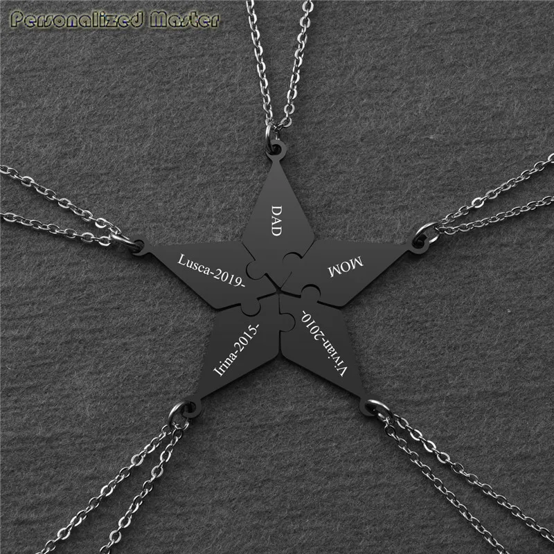 

Personalized Master Customized 5/6 Pieces Friendship Puzzle Piece Pendant for Best Friends Sisters Brother Friendship Necklace
