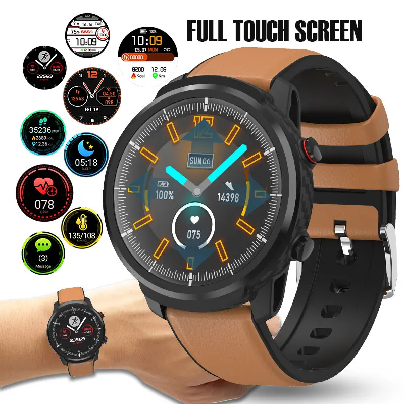 L3 Smart Watch Waterproof Women Men Smartwatch Round Screen Heart Rate Pedometer Call Message Reminder Smart Activity Tracker