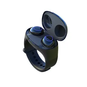 

Portable Wireless Bluetooth Earphone With Wrist Charging case HD Stereo Sport Waterproof Fingerprint Touch Earbuds With Mic