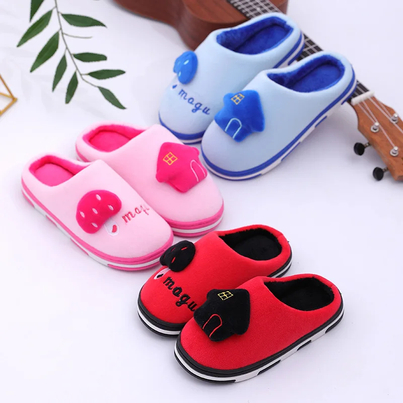 

2019 Winter New Products Children Home Soft-Sole Warm Cotton Slippers Comfortable Anti-slip Soft Children Wool Slippers