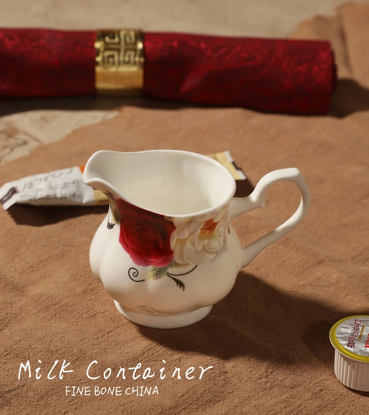 Bone china, британский стиль, горшок для молока, керамический кувшин для молока с ручкой и чашкой, кувшин для вспенивания, маленькая чашка для молока, керамический прибор - Цвет: C