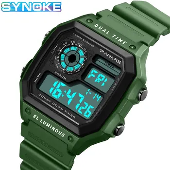 

SYNOKE Sport Men Digital Watches Countdown Dual Time Alarm Clock Masculino Relogio Men's Electronic Wrist Watches Reloj Hombres