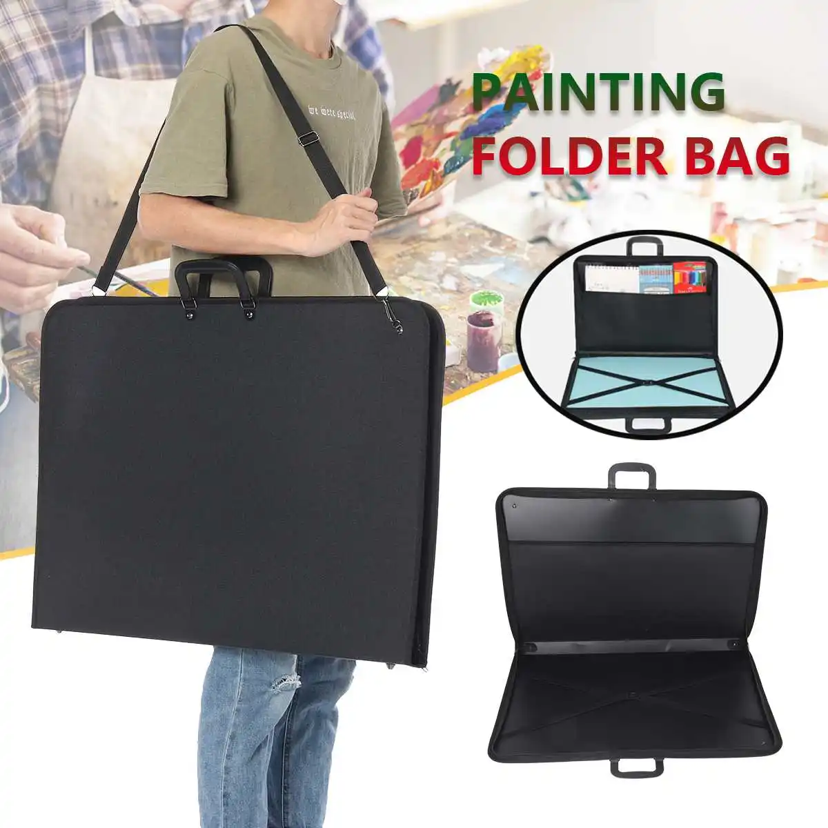 Artist Portfolio Drawing Painting Folder Bag Storage File Plastic