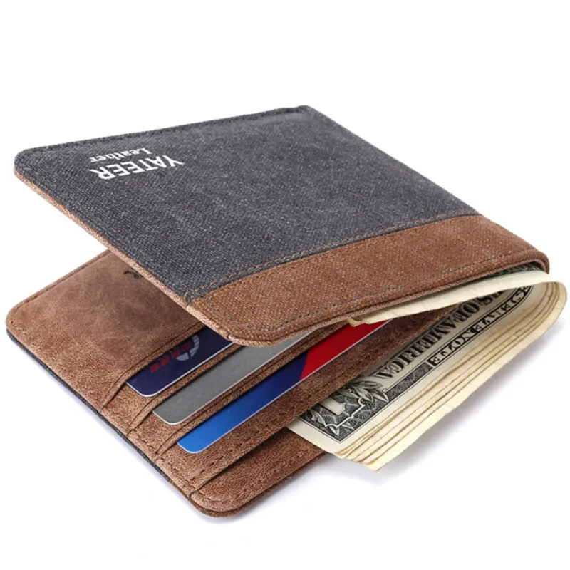 

New Arrival Coin Bag Canvas Men's Wallet Patchwork Short Wallets for Men Casual Male Card Holder Clutch Money Bag Gift Wallets