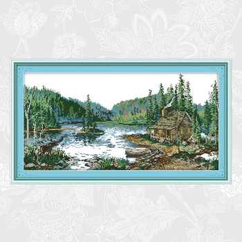 

Surrounded by lakes and hills Patterns Counted Cross Stitch kit Sale DMC Cotton Thread Embroidery Set DIY Handmade Crafts