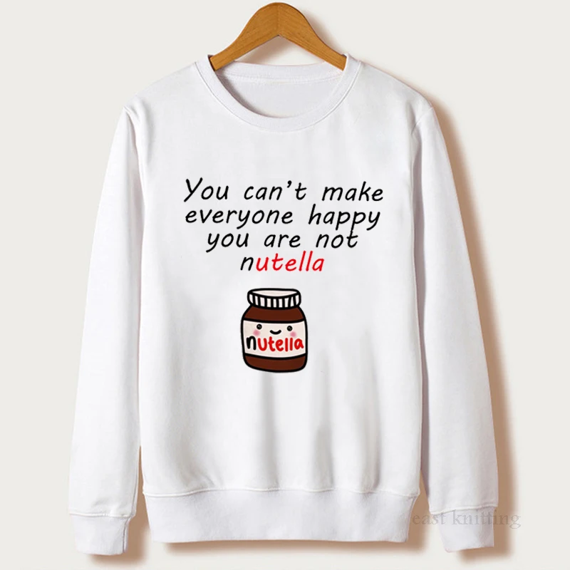 Женская толстовка в стиле Харадзюку Корейская с принтом Nutella Модный пуловер