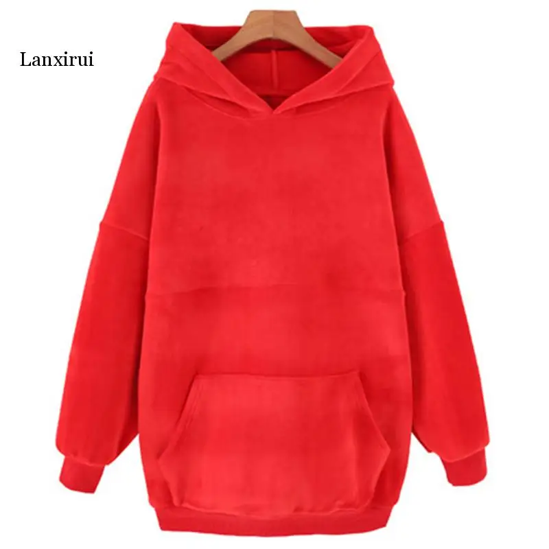 Double Gold Velvet female Sweatshirt New Women Spring Autumn Harajuku BF Loose Thickened Plus Velvet Hooded Hoodies Double Gold Velvet female Sweatshirt New Women Spring Autumn Harajuku BF Loose Thickened Plus Velvet Hooded Hoodies