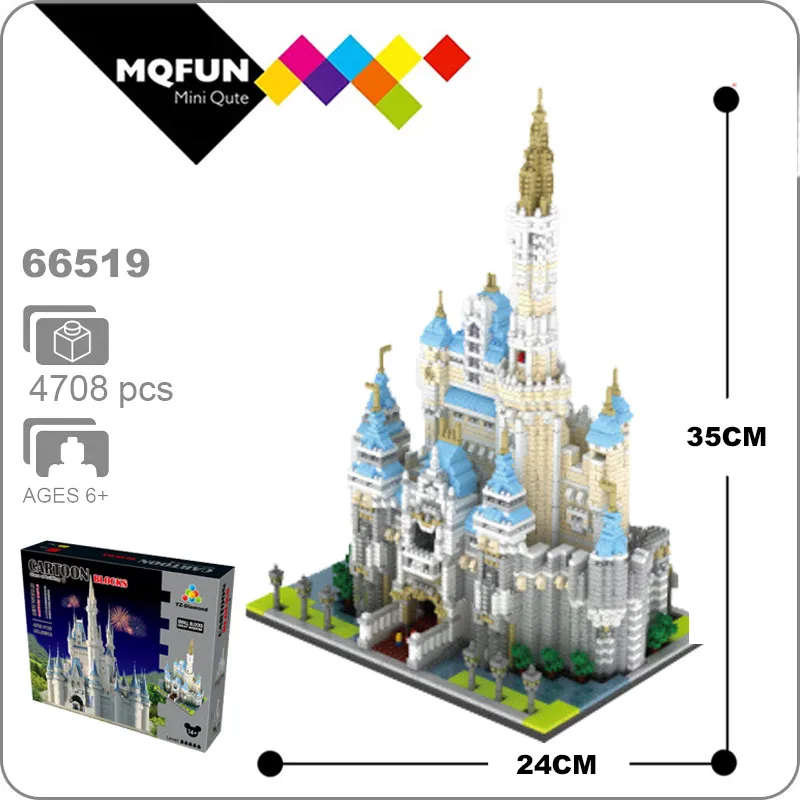 

YZ 66519 Architecture Amusement Park Big Castle Garden 3D Model DIY 4708pcs Mini Building Diamond Small Blocks Bricks Toy no Box