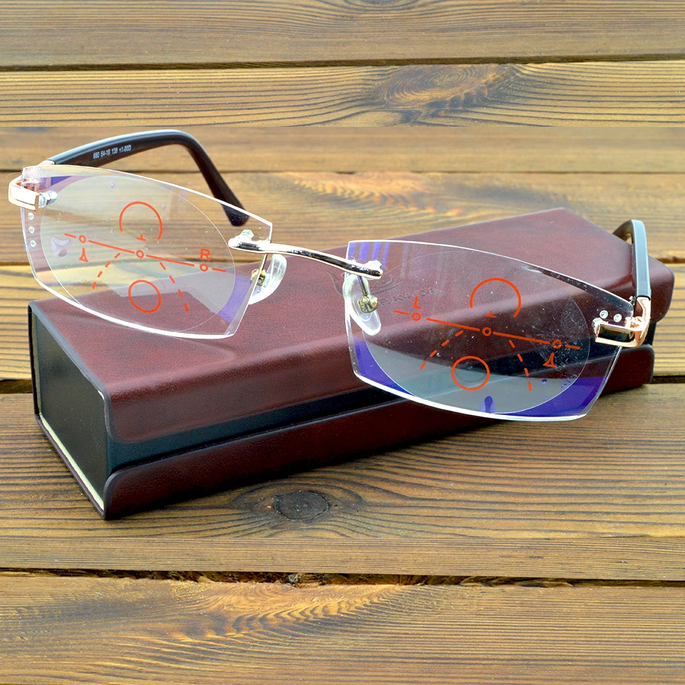 Luxury Titanium Alloy Rimless Spectacles 12-layer Coating Cutted ...