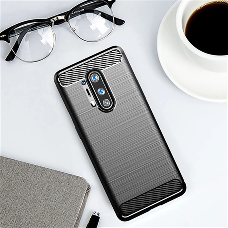 Для крышки Oneplus 8T чехол для 7 7T 8 Pro 6 6T бампер углеродное волокно антидетонационный