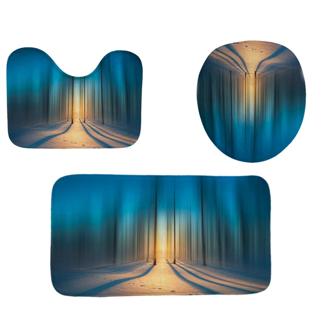 

3pcs Non-Slip Bath Mat Bathroom Kitchen Carpet Doormats Decor Bathroom Toliet Washable Mats Tapete box Non-Slip New 2019#40