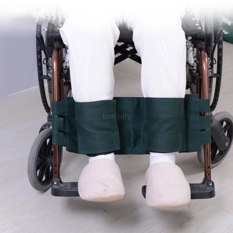 Wheelchair Footrest NonSlip Adjustable Leg Restraint Strap Seat Belt Elderly Patients